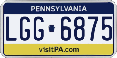 PA license plate LGG6875