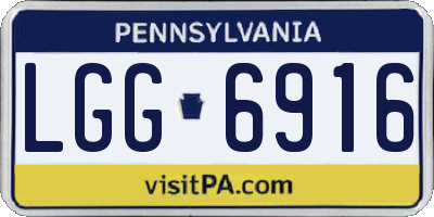 PA license plate LGG6916