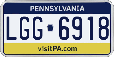PA license plate LGG6918