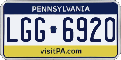 PA license plate LGG6920