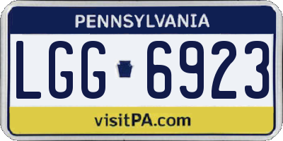 PA license plate LGG6923