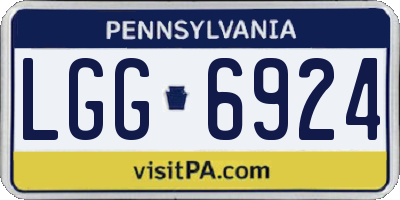PA license plate LGG6924