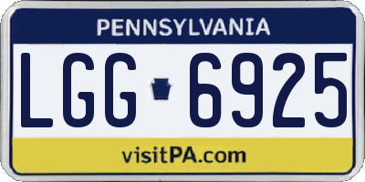 PA license plate LGG6925