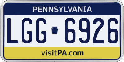 PA license plate LGG6926