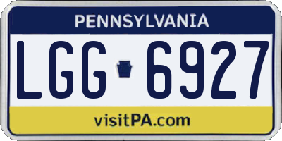 PA license plate LGG6927