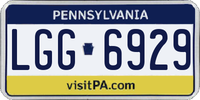 PA license plate LGG6929