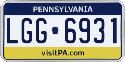 PA license plate LGG6931