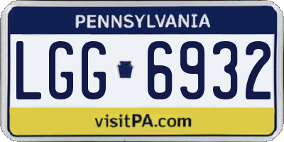 PA license plate LGG6932