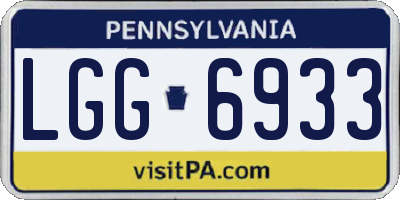 PA license plate LGG6933