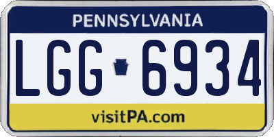 PA license plate LGG6934