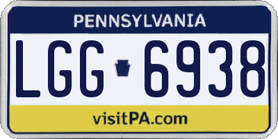 PA license plate LGG6938