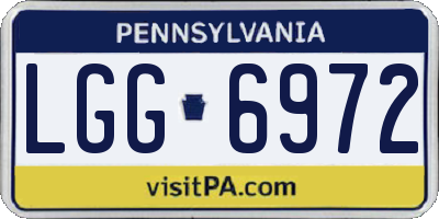 PA license plate LGG6972