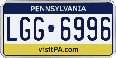PA license plate LGG6996