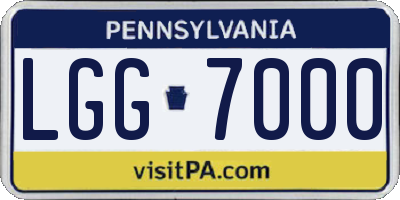 PA license plate LGG7000