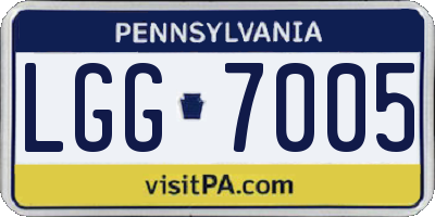PA license plate LGG7005