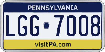 PA license plate LGG7008