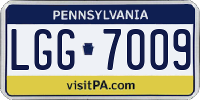 PA license plate LGG7009