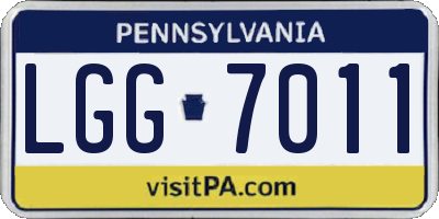 PA license plate LGG7011