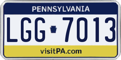 PA license plate LGG7013
