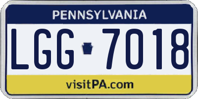 PA license plate LGG7018