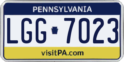 PA license plate LGG7023