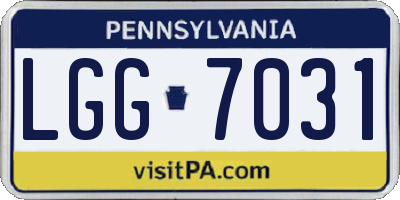 PA license plate LGG7031