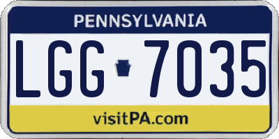 PA license plate LGG7035