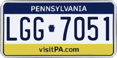 PA license plate LGG7051