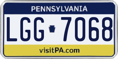PA license plate LGG7068