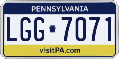 PA license plate LGG7071