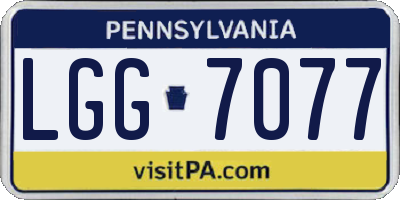 PA license plate LGG7077