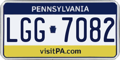 PA license plate LGG7082