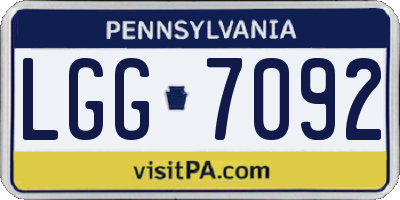 PA license plate LGG7092