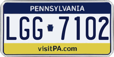PA license plate LGG7102
