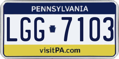 PA license plate LGG7103