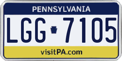 PA license plate LGG7105