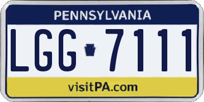 PA license plate LGG7111