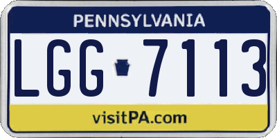 PA license plate LGG7113