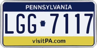 PA license plate LGG7117