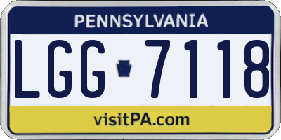 PA license plate LGG7118