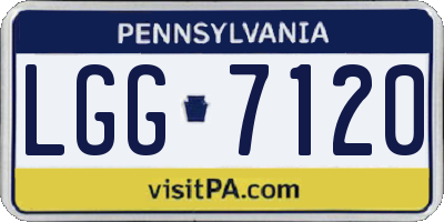 PA license plate LGG7120