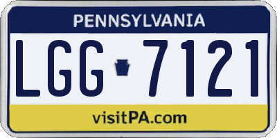 PA license plate LGG7121