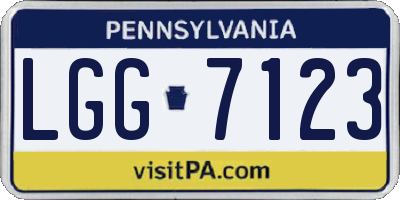 PA license plate LGG7123