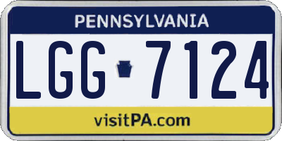 PA license plate LGG7124