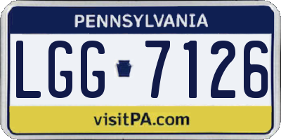 PA license plate LGG7126