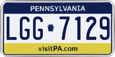 PA license plate LGG7129