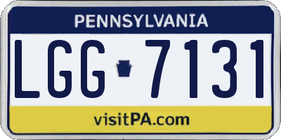 PA license plate LGG7131