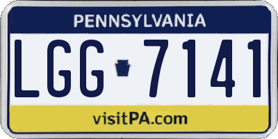 PA license plate LGG7141