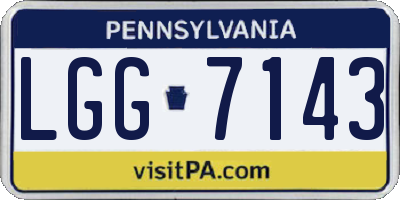 PA license plate LGG7143
