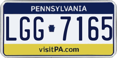 PA license plate LGG7165